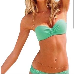 Victoria Secret 32B S blue Strapless Bikini top